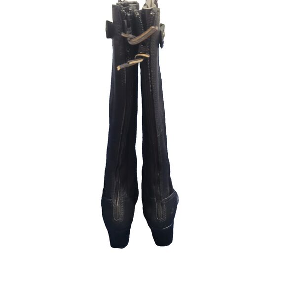 Timberland Black Leather Neoprene Knee High Equestrian Riding Style Tall Boots 6 - Picture 4 of 6